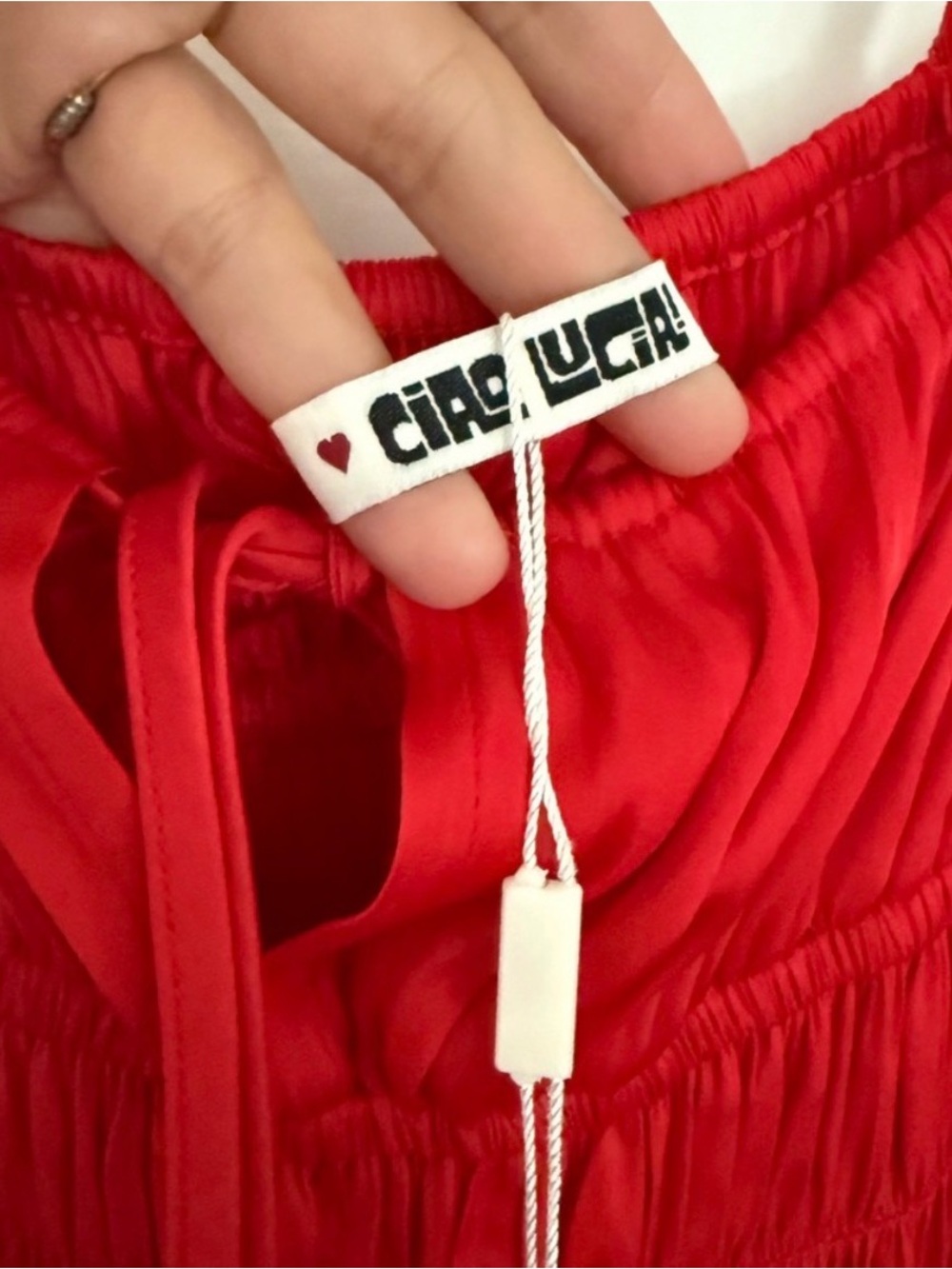 NWT Ciao Lucia Red Midi Silk-Satin Sundress - Picture 4 of 6